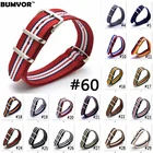 Ремень для часов, нейлоновый, золотисто-серебристый, с пряжкой, 20 мм