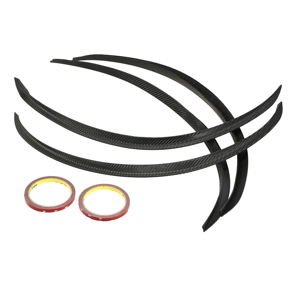 Universal 4PCS Carbon Fiber Car Wheel Eyebrow Arch Trim Lips Strip Fender Flare Protector Stripe Styling Mudguard | Автомобили и