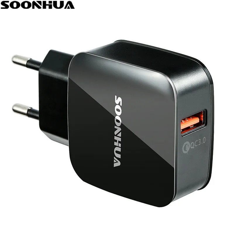 SOONHUA QC3.0 Универсальное зарядное устройство USB для путешествий настенное адаптер