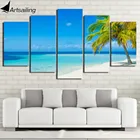 Картина на холсте с изображением Морского Пейзажа, 5 шт., для гостиной, пляжа, бесплатная доставка, CU-2535C