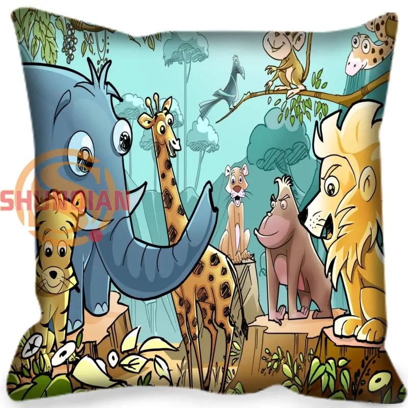 

High Quality art elephant Style throw Pillowcase Square Zippered Pillow Cover Custom Gift H@0209-83