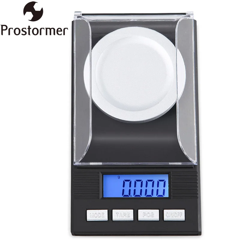 Prostormer электронные цифровые карманные весы грамм 0,001 г Высокая точность ювелирной шкалы ЖК-дисплей с резервным светильник весы D33