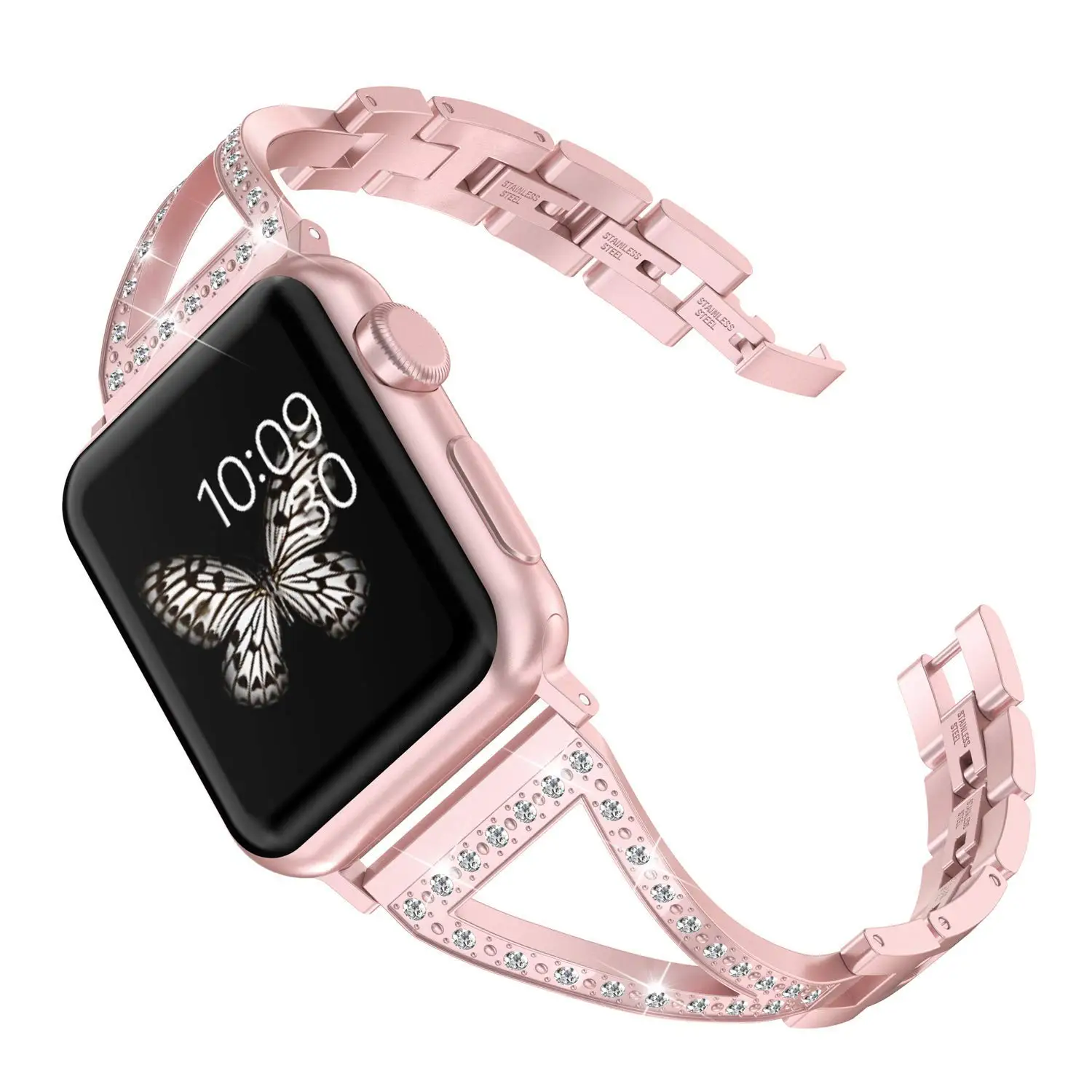 Ремешок для часов женский Алмазный Apple Watch 38/40 мм 42/44 сменный ювелирный браслет iWatch