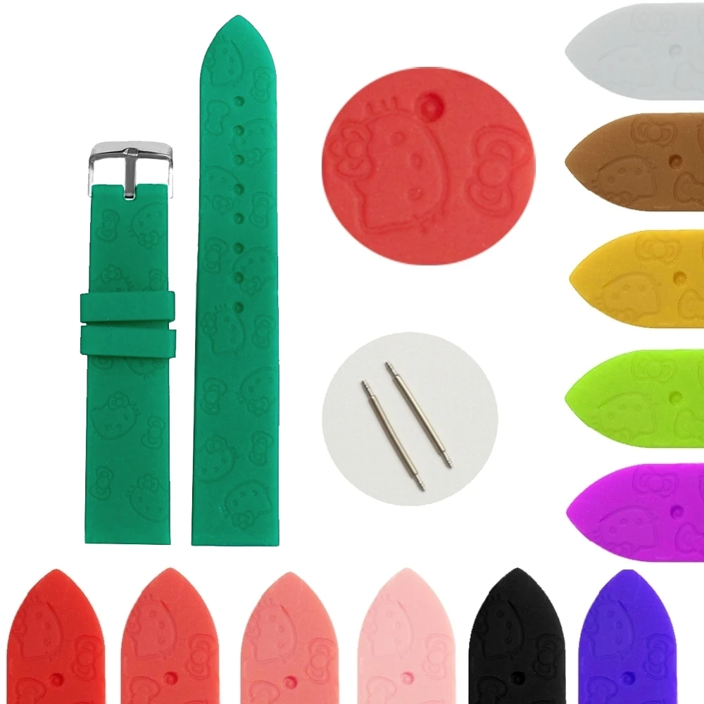 20 мм океана синий цвет мультфильм Кот силиконовые желе резиновые женские Девушки