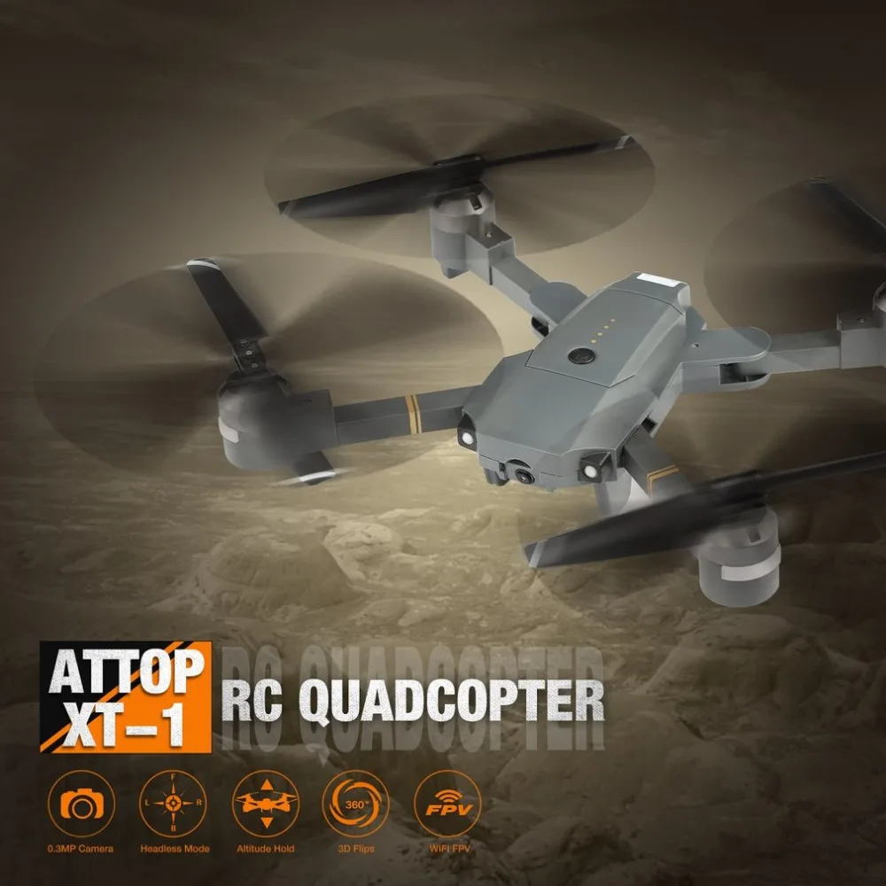 Attop XT-1 2.4GHz 6-axis Gyro Foldable Drone Wi-Fi 2MP HD Camera FPV RC Quadcopter with Headless Mode Altitude Hold 3D Flips | Игрушки и