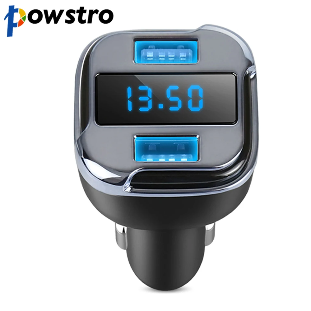 Powstro Dual USB 4.2a автомобиля Зарядное устройство и App GPS автомобиля Finder Locator с вольтметр Текущий обнаружить smart быстрой зарядки для samsung