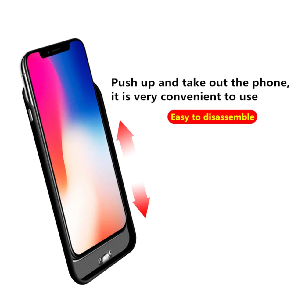 5000 мАч Зарядное устройство для iPhone XS внешний аккумулятор чехол из закаленного