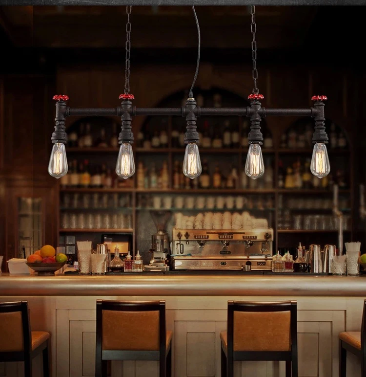 Ретро Лофт Стиль водопроводные трубы лампа Эдисона подвесной светильник