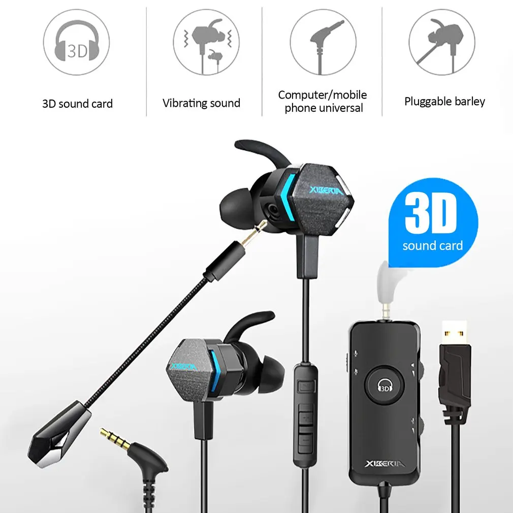 MG-2 Pro Mobile Gamer Игровые наушники с микрофоном в ухо шумоподавление Гарнитура с 3D звуковой картой для xbox для PS4 для переключения