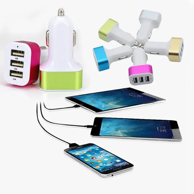 Автомобильное зарядное устройство с двумя USB портами светодиодный дисплей