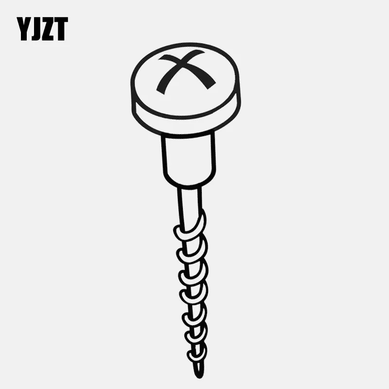 

YJZT 4.3CM*13CM Hardware Screw Rotation Vinly Black/Silver Car Sticker C22-0485