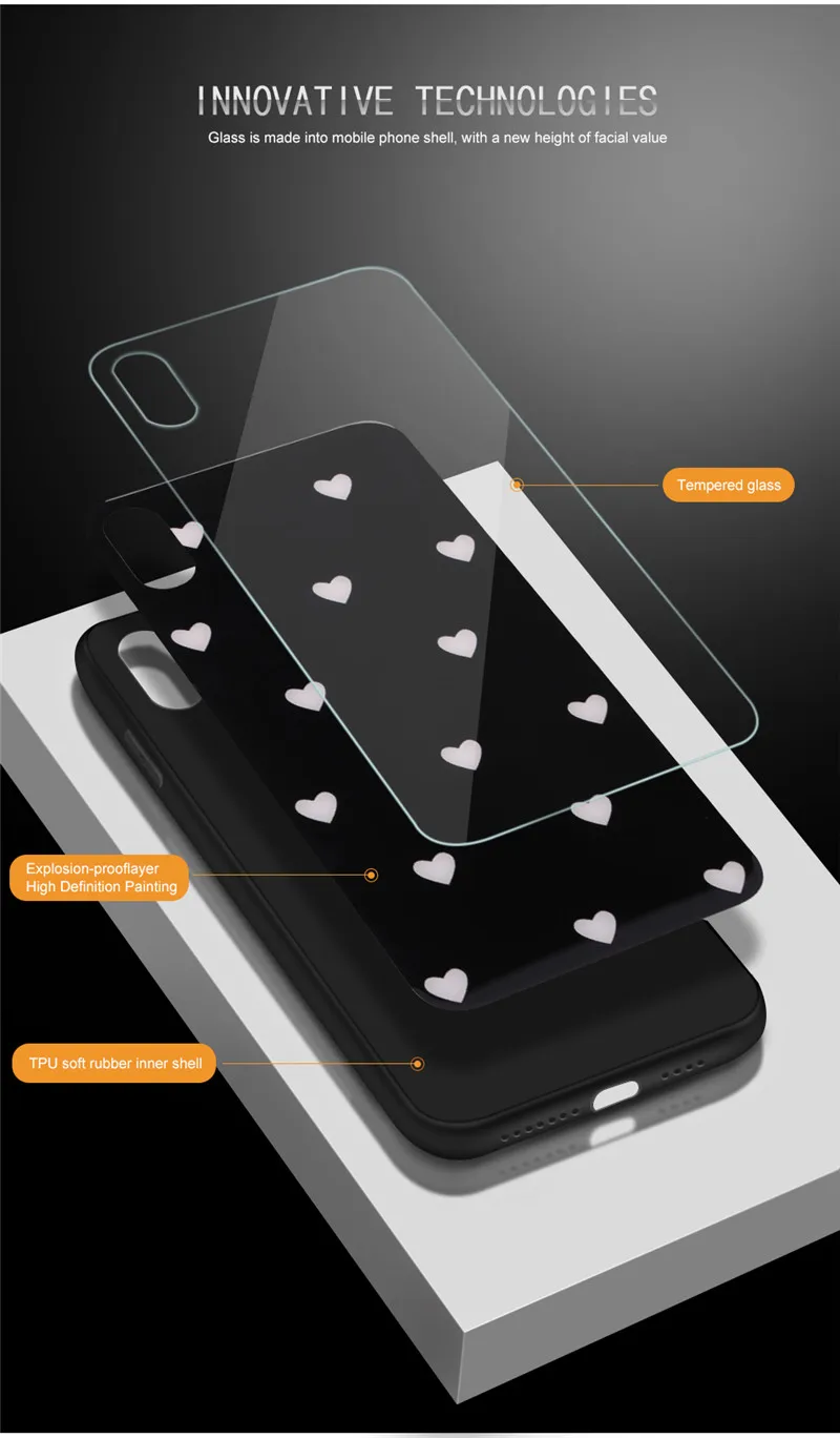 Чехол из закаленного стекла для huawei P20 P30 Lite Pro P10 mate 10 20 honor 9 10 Play V10 Love Heart Smiley face полная защита