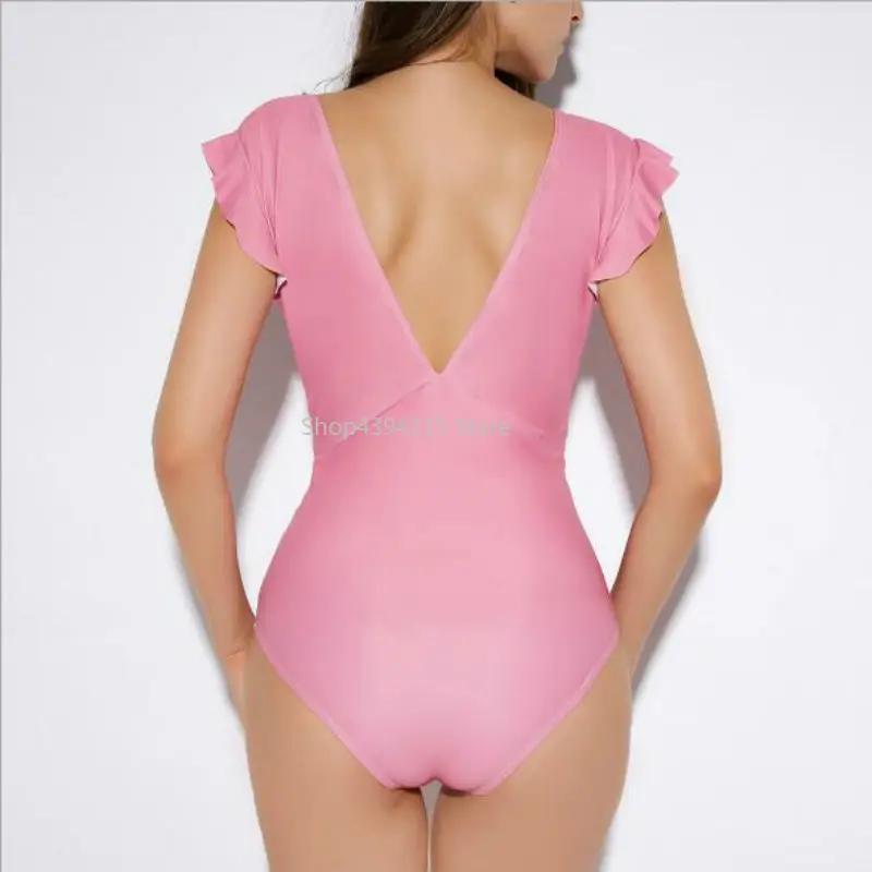 Розовые купальные костюмы женские винтажные Цельный купальник женский набор