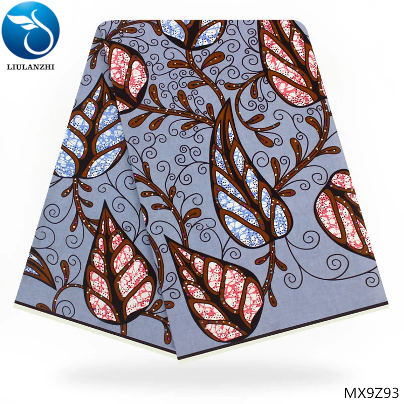 LIULANZHI African Fabric Wax Wholesale Ankara Designs Prints Nigerian Fabrics With Stone 6yards MX9Z77-94 | Дом и сад