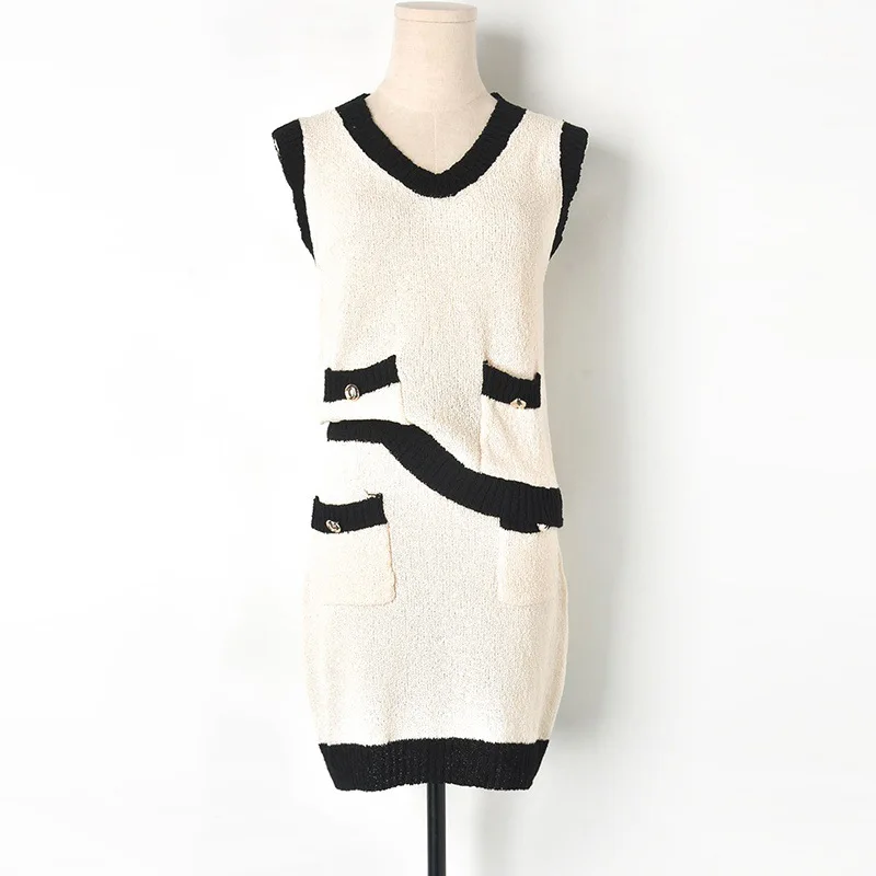 Женский дизайнерский комплект из двух предметов трикотажный топ без рукавов с