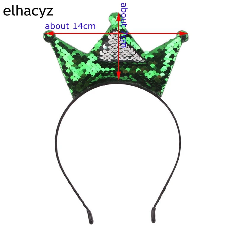 Детская двухсторонняя корона с блестками 2 шт./лот повязка на голову сделай сам
