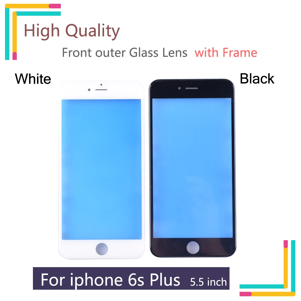 Переднее стекло с средней рамкой для iPhone 6 S Plus внешнее Замена объектива Запчасти