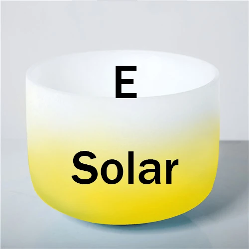 8E Solar Plexus 2019NEW 8 дюймов Половина цвет третий глаз Корона корень крестцово солнечное сердце горло матовый кристалл кварца Поющая чаша - Цвет: 8E Solar Plexus