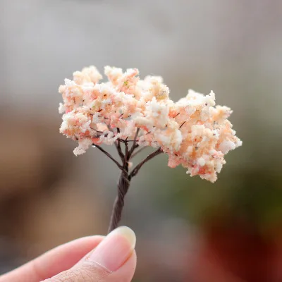 6.5cm 3 шт./компл. мини дерево пластиковые Сакура моделирование деревья ремесло растение горшок садовое украшение миниатюрное DIY Миниатюрные садовые украшения - Цвет: 6.5cm