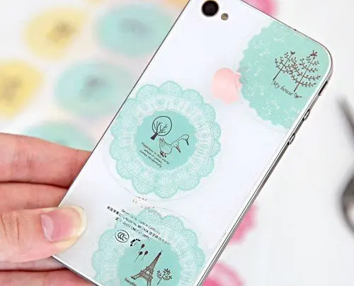 1 шт./лот новые милые круглые водонепроницаемые наклейки из ПВХ с кружевом