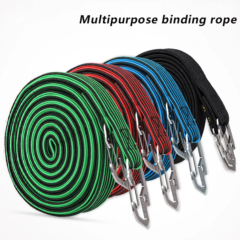 MTB Cycling Luggage Stacking Rope Banding Bungee Elastic Cord Strap Tie Fixed Band Hook elastic luggage rope Bicycle straps | Спорт и