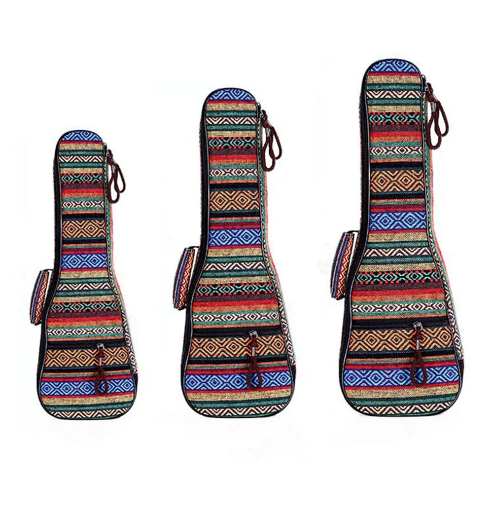 ZONAEL 21 23 26 дюймов мягкий хлопок народный портативный бас гитара Gig Bag Ukulele Чехол