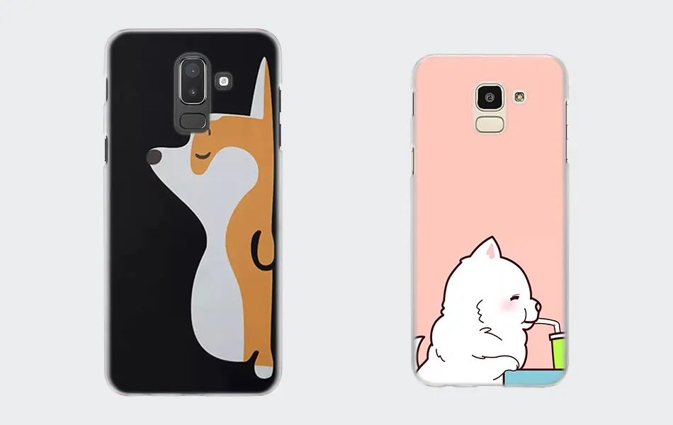 Каваи Шиба корги собака Телефон чехол s для samsung Galaxy J4 J6 Plus J3 J7 J8 C2 Core J5 J7 Prime Жесткий PC Coque чехол