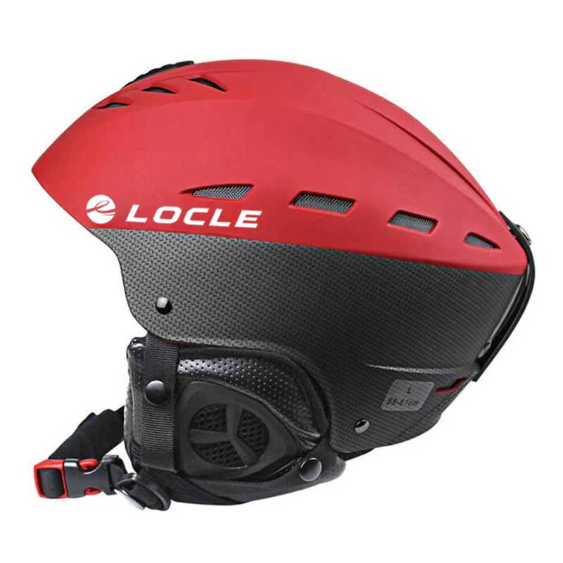 Красный LOCLE CE сертификация лыжный шлем дышащий Сверхлегкий лыжный шлем ABS внешний снег лыжный шлем для сноубордистов скейтбордистов M/L Размер - Цвет: Красный