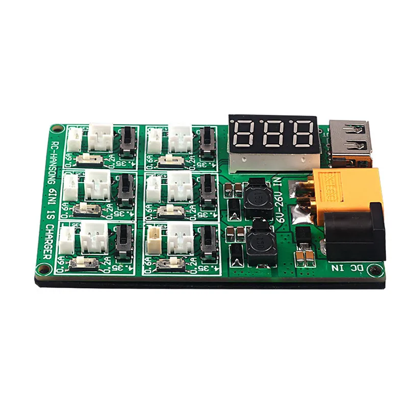 6 в 1 3 7 В 1S Lipo LiHv зарядное устройство Зарядка плата для KINGKONG Tiny RC Мультикоптер