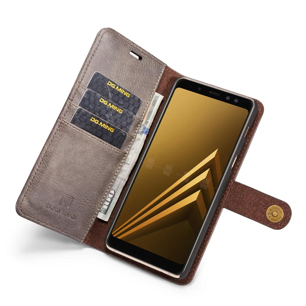 Роскошные мешки кожаные для телефона Магнитная чехол Коке для Samsung Galaxy A8 A530F случае A8+ A8 плюс A730F кошелек визитница