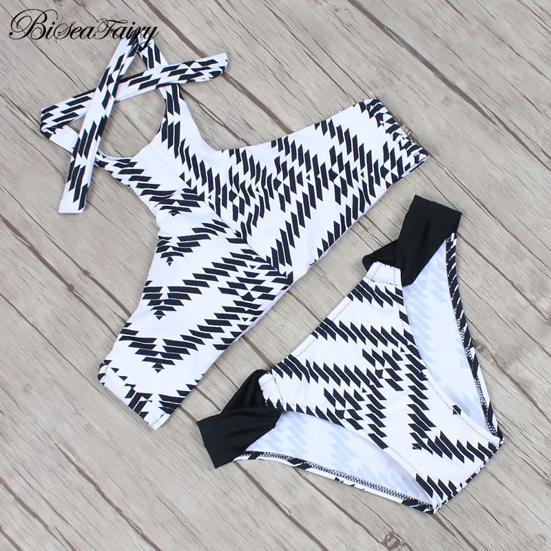 Женский купальник-бикини с высокой горловиной пуш-ап купальник в стиле ретро
