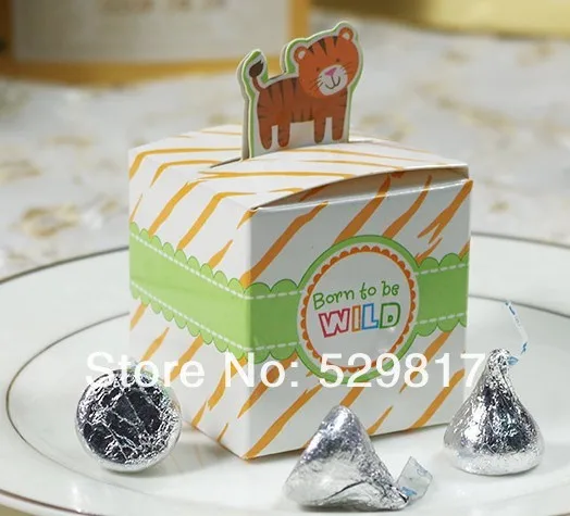 Free shipping 50pcs/lot Giraffe/elephant/monkey/tiger animals Candy Box Baby Shower favors Birthday Party Boxes wedding box | Дом и сад
