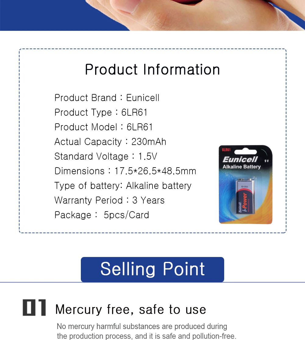 1 шт., новинка, для возраста от 9V 230 мА/ч, 6F22 PPP3 6LR61 1604G-S1 Батарея сверхповышенной мощности сухие батареи не Перезаряжаемые для радио, Динамик, игрушки и так далее