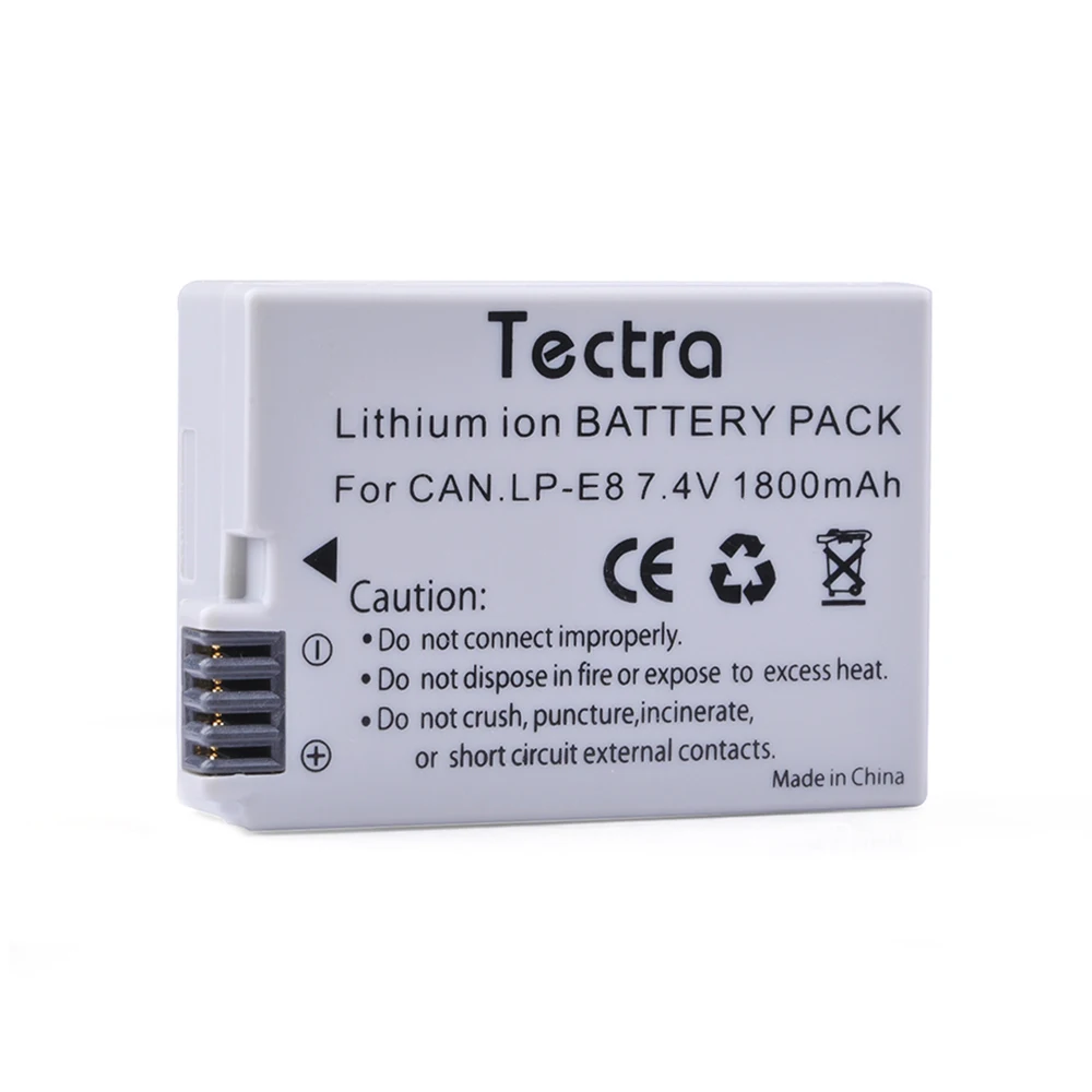 Литий ионный аккумулятор Tectra 4 шт. для Canon EOS 550D 600D 700D Rebel T2i T3i T4i T5i с рукояткой