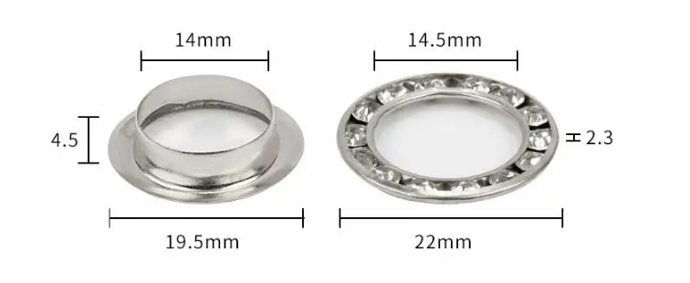 14mm silver 50 компл. Золото/серебро причудливые стразы ушко и ушко дырокол инструмент набор для кожи ремесло одежда баннер с люверсами 6 мм 10 мм 14 м - Цвет: 14mm silver