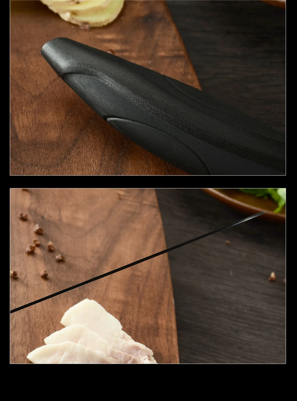 XYj 6pcs Knife Set Slicing Cleaver Bread Santoku Chef Knife 3Cr13 Black Steel Cooking Kitchen Knives Set With Utility Covers