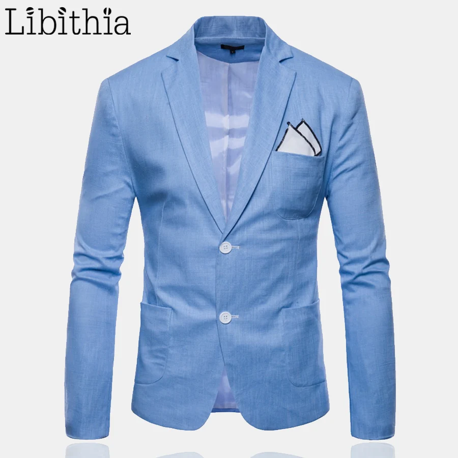 

Linen Cotton Men Fashion Luxury Suit Blazers All-season 9 Colors Big Size 4XL Solid Color Two Buttons Coats Blazer Jackets T165