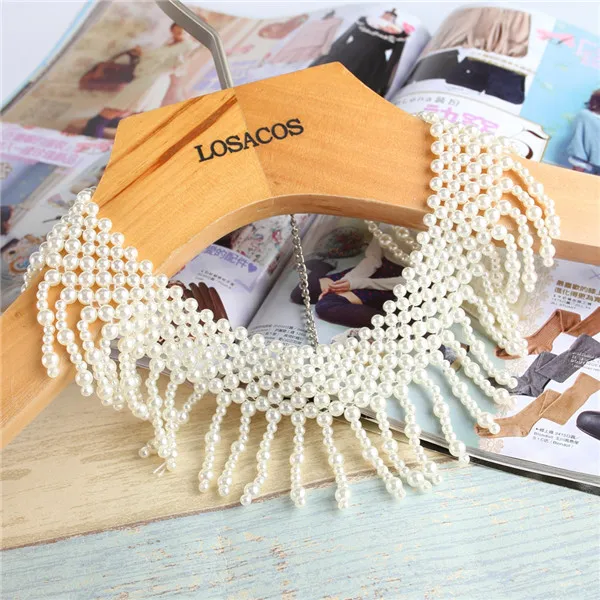 Ожерелье-чокер с имитацией жемчуга женское модное дизайнерское