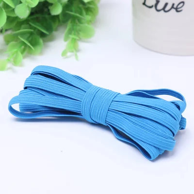 sky blue Красочные высокоэластичные круглые резинки 6 мм канатная Резиновая лента линия спандекс лента швейная кружевная отделка поясная лента аксессуары для одежды - Цвет: sky blue