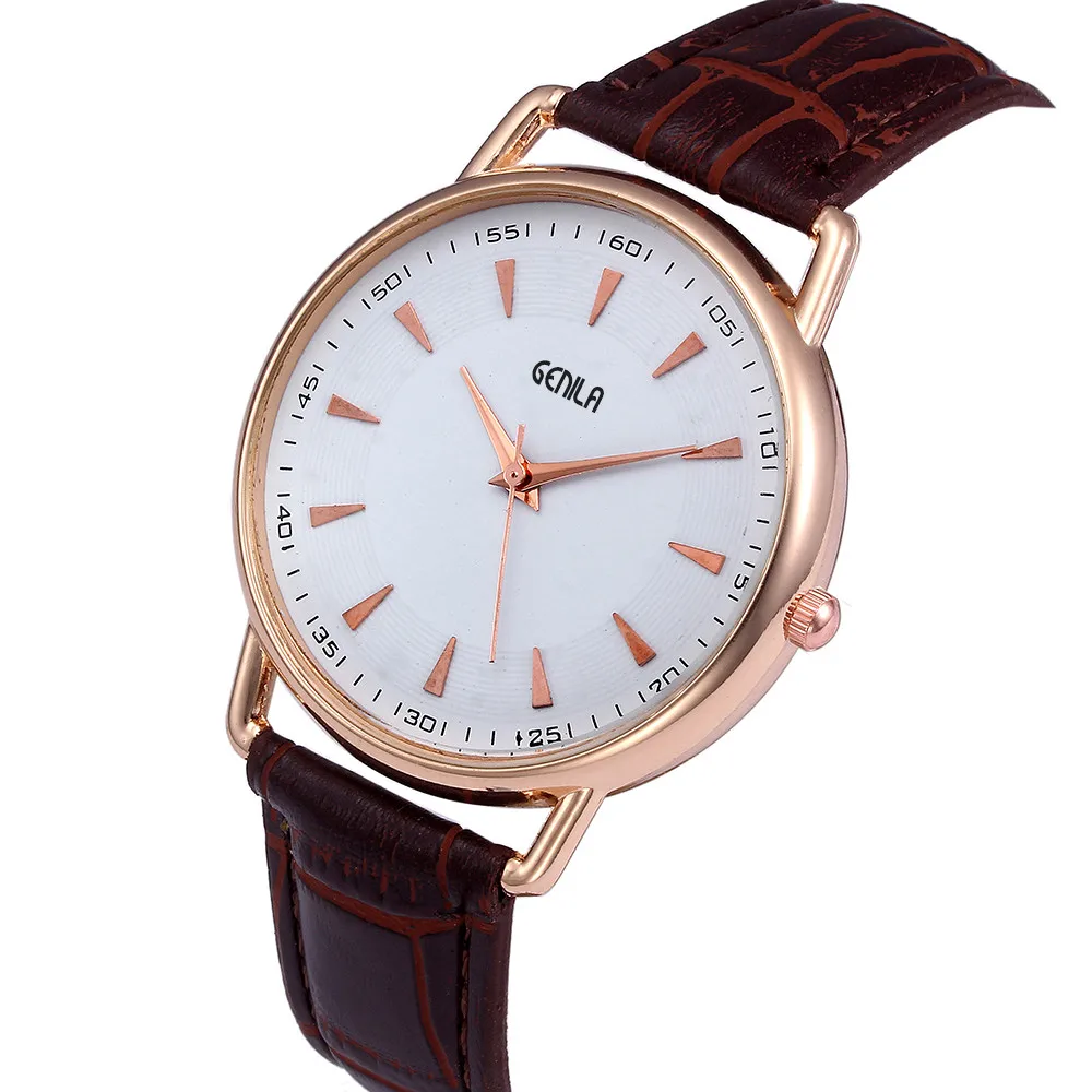 Модные мужские часы с кожаным ремешком спортивные аналоговые кварцевые