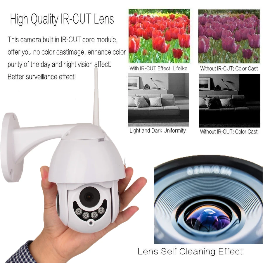 1080P WiFi CCTV камера наружная панорамирование наклон наблюдения беспроводные IP