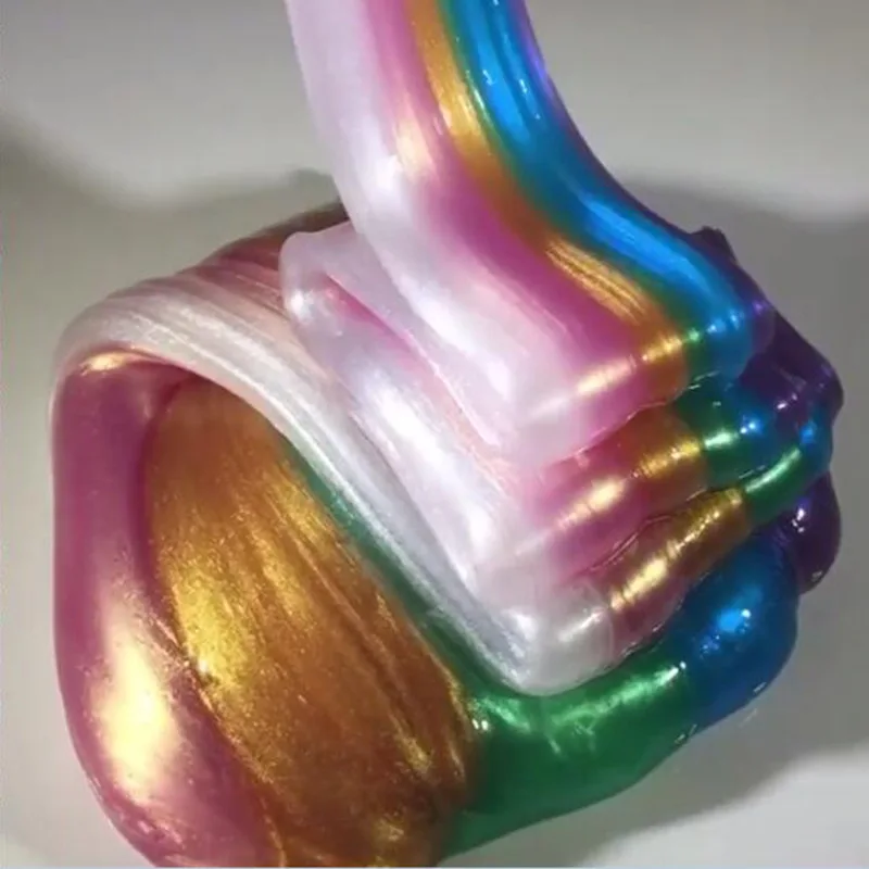 Цветной слайм клей пластилин мороженое кристалл матовый пушистая Лизун глина