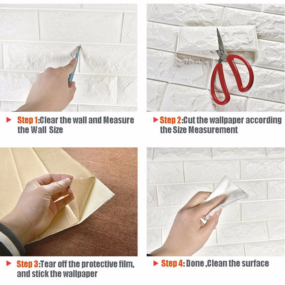 1 Sheet PE Foam 3D DIY Wall Sticker Retro Embossed Brick Home Room Decoration Stickers &amp Posters New | Дом и сад