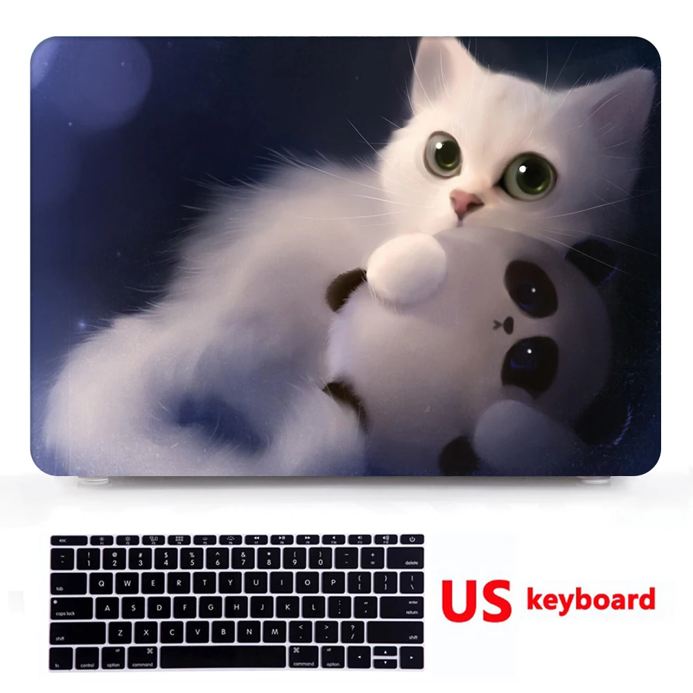 DW8 Милый животный узор чехол для ноутбука Macbook Air 11 13 с клавиатурой чехол для Mac Retina 12 13 15 lapto сумка 11 дюймов - Цвет: DW8