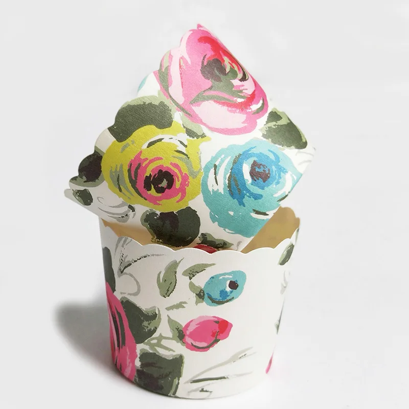 100 шт. довольно большая Роза бумажный торт кекс чашки лоток вкладыши Маффин