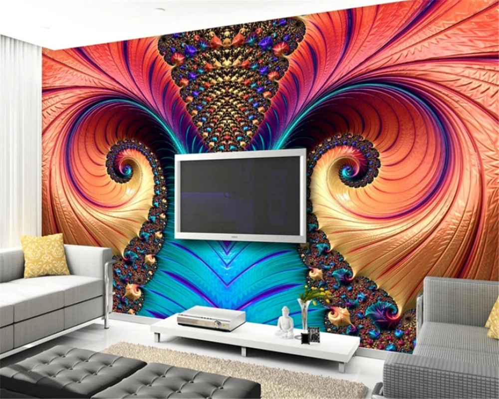 Настенная бумага абстрактный узор цветной резной фон для стен 3 d|wallpaper for walls|fashion