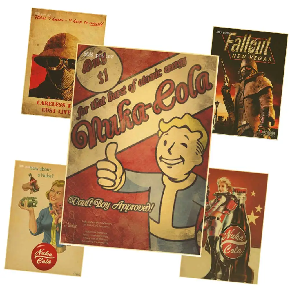 Винтажные плакаты рок Fallout игры аниме Настенные Украшения Дома Ретро плакат Декор для стен в винтажном стиле принты