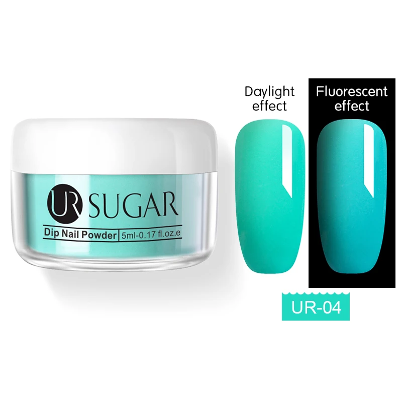 UR-04 Ur Sugar погружение флуоресцентная пудра Пыль неоновый дизайн для ногтей украшения без лампы вылеченные маникюрные ногти блеск Dip Kit 5 мл - Цвет: UR-04