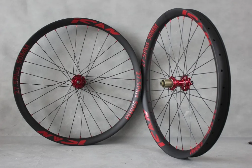 Boost 650B плюс горные карбоновые колеса 27,5+ mtb велосипед Колесная 50 мм ширина клинчер без крючка готов китайский бренд