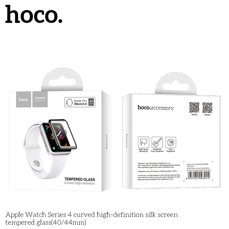 HOCO 3D изогнутое Закаленное стекло протектор экрана для Apple Watch серии 4 iWatch 40 мм 44 мм полное покрытие Защитная пленка для экрана группа
